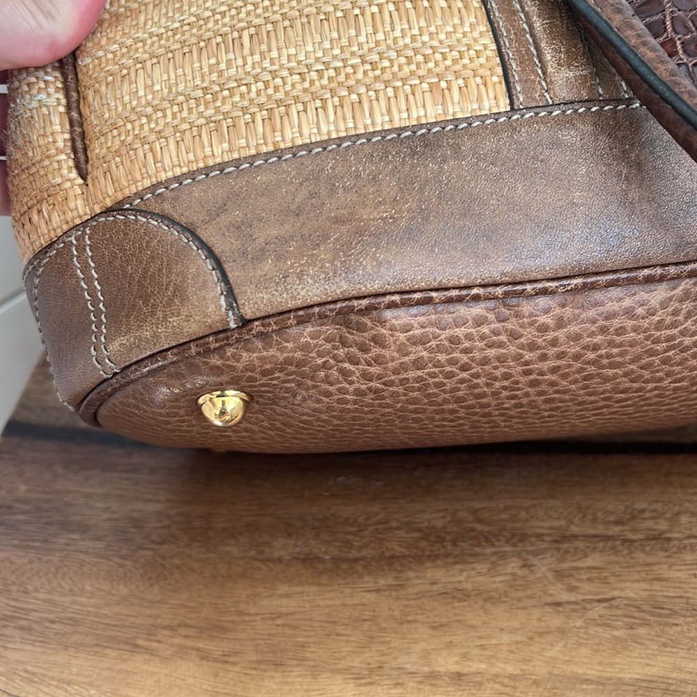 Vintage Gucci Raffia and Crocodile Secret Top Handle - Picture 13 of 17